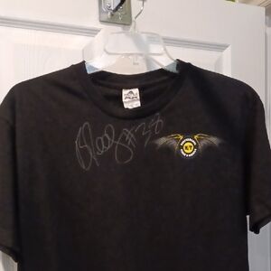 Micky Thompson Lg Blk Tee Signed By Brian Deegan Metal Mulisha Moto/ Off Rd Truc